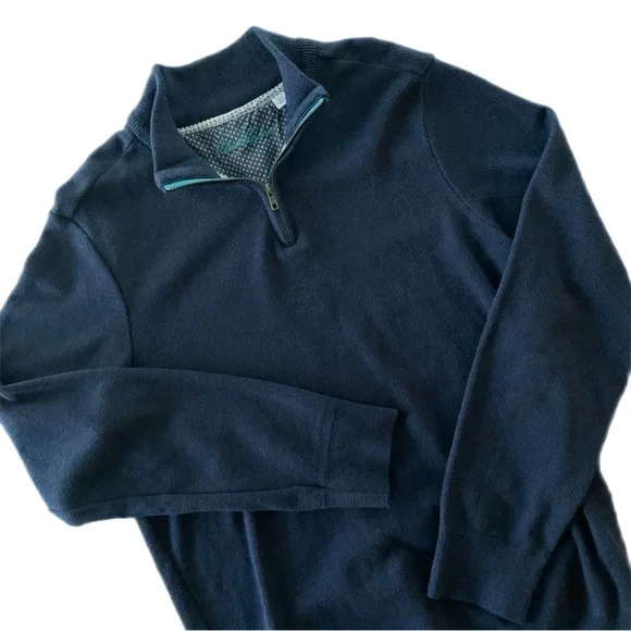 Robert Graham Deep Blue Zip-Up Sweater - Picture 1 of 6